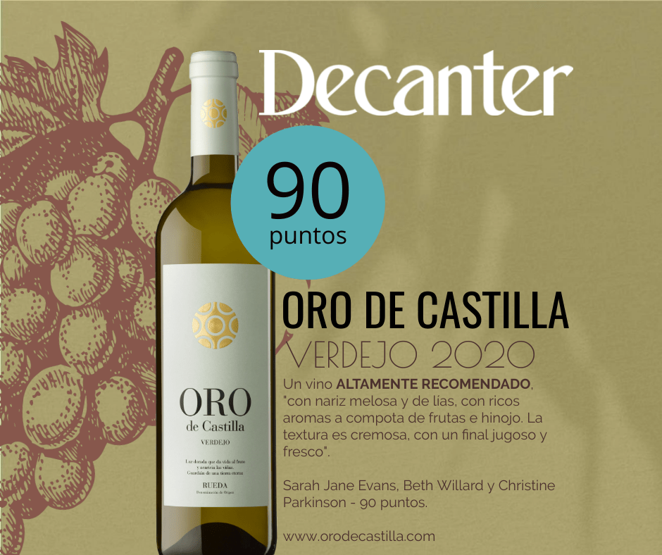 Oro de Castilla Verdejo 2020, un vino “altamente recomendado” según Decanter